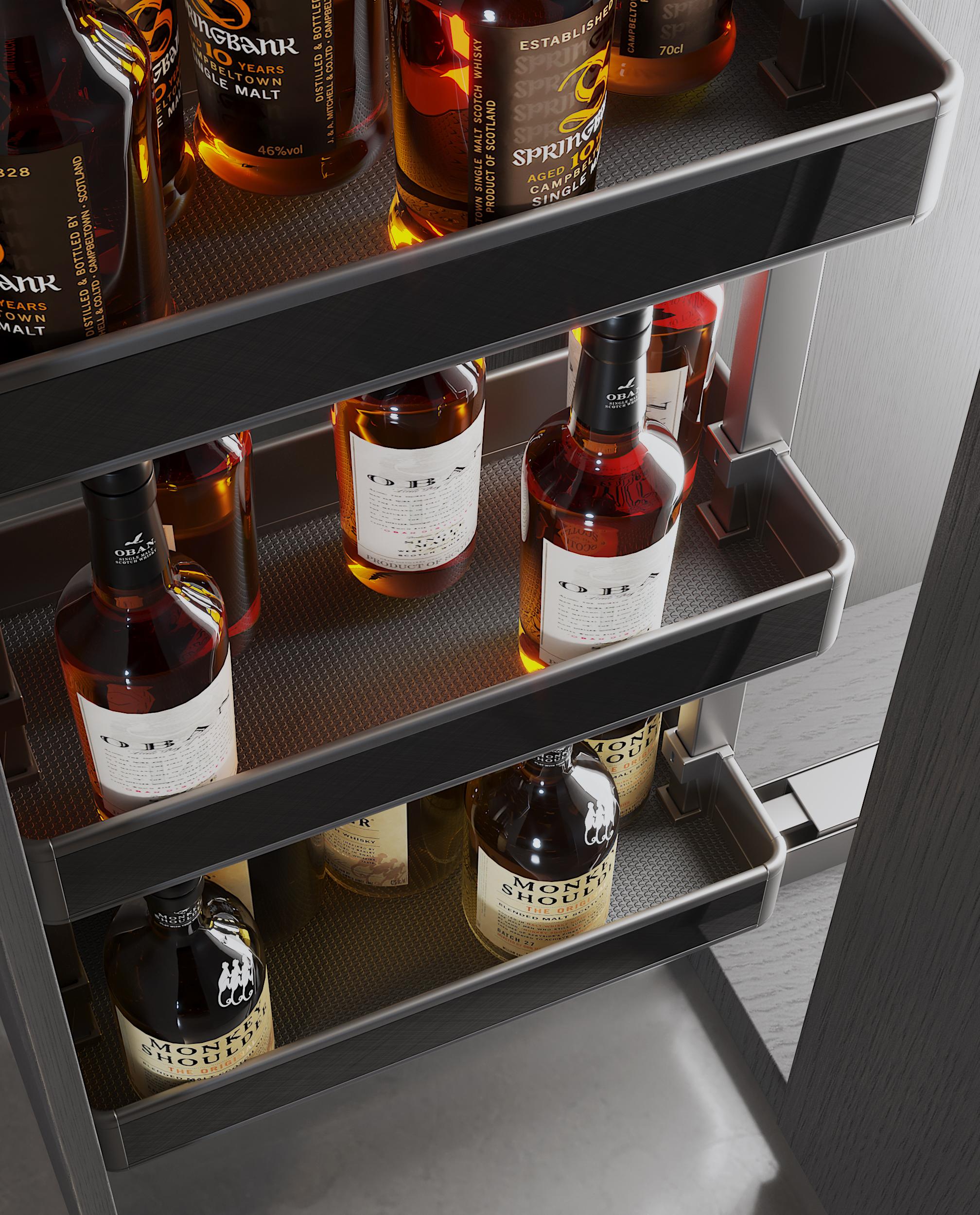 Boen series tall pull-out larder unit fully extended